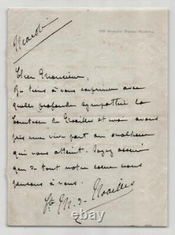 Mathieu de Noailles husband of Anna de Noailles Poetess, signed autograph letter