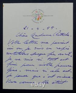 Maurice Chevalier Autographed Letter Signed to Madame Rittche, 1955