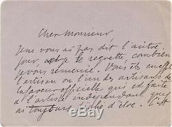 Maurice Denis Autograph Letter Signed Artist Independent