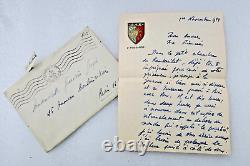 Maurice Druon signed autograph letter