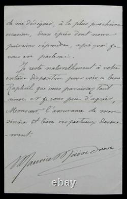 Maurice MAINDRON SIGNED AUTOGRAPH LETTER, VAUPLASSANS TOURNAMENT, SPITZER