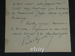 Maurice Paléologue Autographed Letter Signed Monument to Marshal Joffre 1936