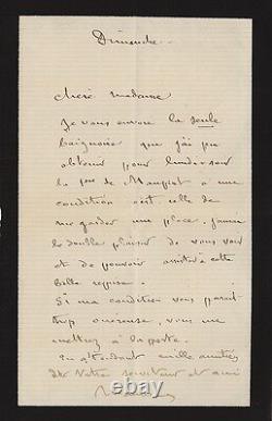 Maurice Sand Autograph Letter Signed To Juliette Adam