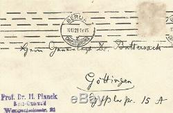 Max Planck / Autograph Letter Signed / The Driving Force Of Life