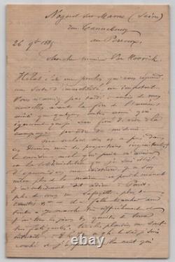 Maxime Lalanne Autograph Letter Signed to Van Hoorick, 1885