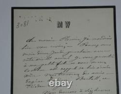 Mélanie Waldor Autographed letter signed to Mr. Plouvier 1870