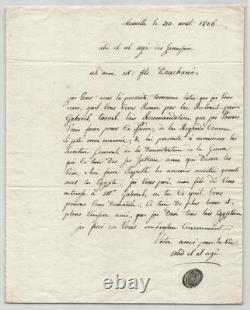 Michel Abdelal Signed handwritten letter, The exiles of the Egyptian Campaign