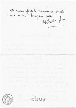 Michel DÉON / Signed Autograph Letter / French Academy / Candidacy