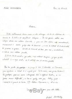Michel Houellebecq Autograph Letter Signed Extension Field Of The Fight