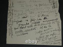 Mme Aurel, Writer, Signed Autograph Letter. Prince of Poets! Petition