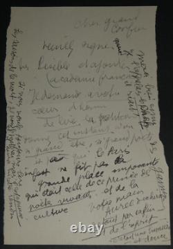 Mme Aurel, Writer, Signed Autograph Letter. Prince of Poets! Petition