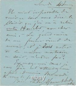 Mounet-sully Signed Autograph Letter To Paul Meurice