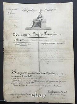 Napoleon Bonaparte Document / Letter Signed Patent Officer Cavalry 1803