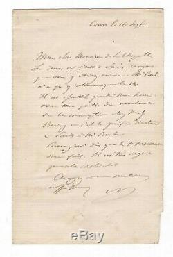 Napoleon III / Letter Autograph Signed / Tours / Count La Chapelle