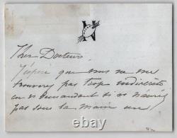 Nélie Jacquemart-André Signed autograph letter on the health of Édouard André
