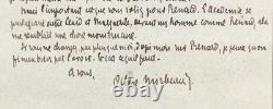 Octave MIRBEAU Autographed Letter Signed Election Jules Renard Goncourt 1907