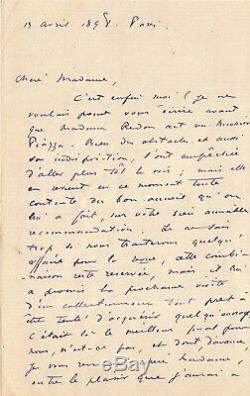 Odilon Redon / Autograph Letter Signed / About Stephane Mallarme. 1898