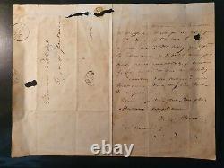 Old Handwritten Autograph Letter Signed By Victor Hugo