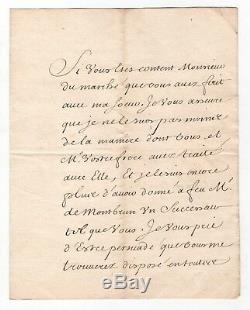 On Fleuriau Armenonville / Signed Letter (1718) / Regency / Louis XV / Autograph