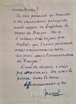 PAGNOL (Marcel). Autographed letter signed addressed to the historian Philippe Erlan