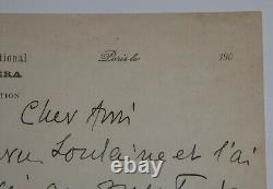 PINCHON Joseph SIGNED AUTOGRAPH LETTER, NATIONAL THEATER OPERA, To Louis ROBIN
