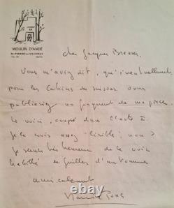 PONS (Maurice). Collection of 3 signed autograph letters addressed to Jacques Bre.