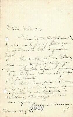 Painter Gustave Moreau Autograph Letter Signed To Jean Des Vallières Friendship
