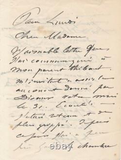 Painter Henri HARPIGNIES signed autograph letter concert Louis Diémer music