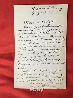 Paul Claudel. Autograph Letter Signed. Addressed To Valette, Its Publisher. 1919