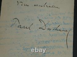 Paul Deschanel Beautiful Autographed Letter Signed Condolences War 14/18 1916
