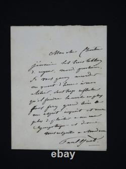 Paul HUET signed autograph letter