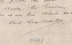 Paul Leroy Beaulieu Signed Autograph Letter 1882