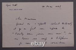 Paul Meurisse Autographed Signed Letter, May 10, 1943
