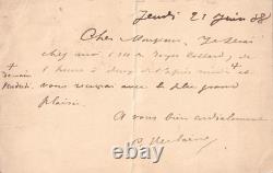 Paul VERLAINE Autograph letter signed 1888 Royer-Collard Street