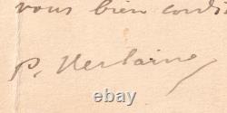 Paul VERLAINE Autograph letter signed 1888 Royer-Collard Street