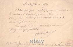 Paul VERLAINE Autograph letter signed Verlaine relapse 1889