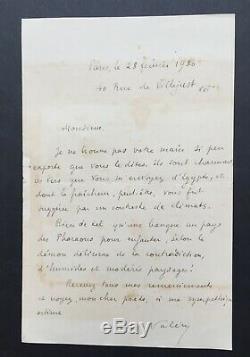 Paul Valery Beautiful Autograph Letter Signed Envelope With 1920