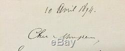 Paul Verlaine Flight Manuscripts By Boudin Autograph Letter Signed -2 ​​p
