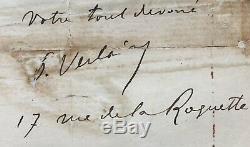 Paul Verlaine Rare Autograph Letter Signed In Georges Courteline