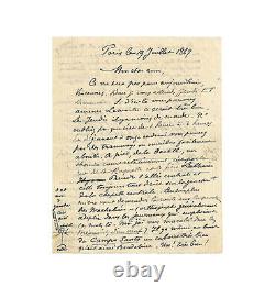 Paul Verlaine / Signed Autograph Letter / Baudelaire / Hugo / Drawing / Poems