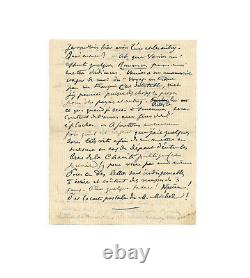 Paul Verlaine / Signed Autograph Letter / Baudelaire / Hugo / Drawing / Poems
