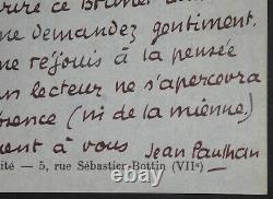 Paulhan Jean Letter Autography Signed To Roger Caillois New French Review