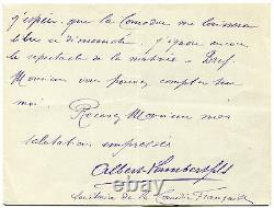 Photo NADAR Albert Lambert son Comédie Française + Signed autograph letter