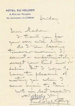 Pianist Rudolf Ganz Autograph Letter Signed American Swiss