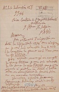 Picasso Autograph Letter Signed Rare 1946