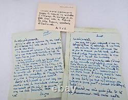 Pierre Brossolette autographed letters signed + card