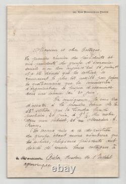 Pierre Émile Levasseur Autograph letter signed to Risler Social Economy 1887
