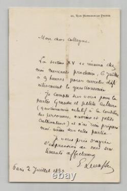 Pierre Émile Levasseur Signed Autograph Letter Questionnaire 1887