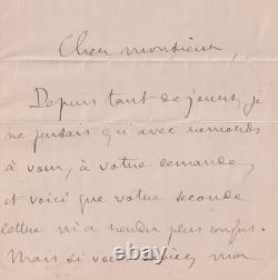 Pierre LOTI Signed Autograph Letter Confesses His Fatigue and Overwork