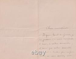 Pierre LOTI Signed Autograph Letter Confesses His Fatigue and Overwork